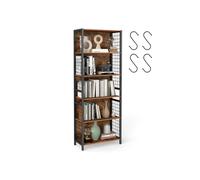 Bookcase with hooks and multiple shelves, 6-Tier(60W x 175.6H cm)