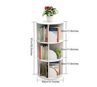 Bookcases 360° Corner Bookshelf Tower Creative Rotating Bookcase Revolving Bookshelf Simple Bookshelves 66cm,97cm,128cm,159cm save space