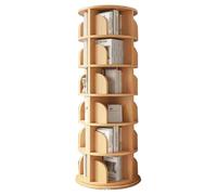 Bookcases 360° Corner Bookshelf Tower Solid Wood Rotating Bookshelf 360 ° Free Standing Rotating Bookcase 2/3/4/5/6 Tier Book Shelf save space