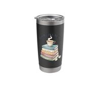 Booked and Busy Book Stack Reader Tea Coffee Bibliophile Stainless Steel Insulated Tumbler