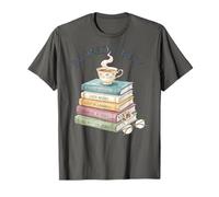 Booked and Busy Book Stack Reader Tea Coffee Bibliophile T-Shirt