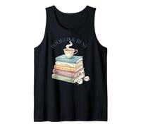 Booked and Busy Book Stack Reader Tea Coffee Bibliophile Tank Top