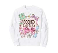 Booked and Busy Girly Reader Book Lover Sweatshirt
