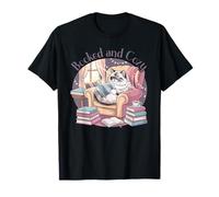 Booked and Cozy Cat Reading Bookworm Feline Reader T-Shirt