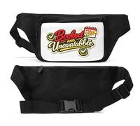 Booked and Unavailable Design Unisex Waist Bag Black