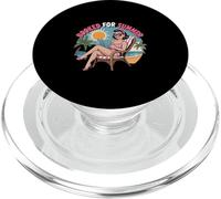 Booked For Summer Pinup Girl Reading On Beach Design PopSockets PopGrip for MagSafe