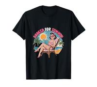 Booked for Summer Pinup Girl Reading On Beach Design T-Shirt