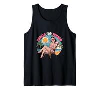 Booked for Summer Pinup Girl Reading On Beach Design Tank Top