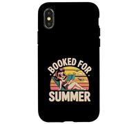 Booked for Summer Retro Reading Design with Vintage Girl Case for iPhone X/XS
