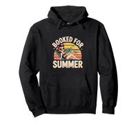 Booked for Summer Retro Reading Design with Vintage Girl Pullover Hoodie