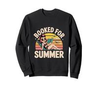 Booked for Summer Retro Reading Design with Vintage Girl Sweatshirt