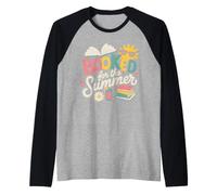 Booked for The Summer Reading Funny Bookworm Reader Beach Raglan Baseball Tee
