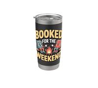Booked for the Weekend Campfire Reading Roasting Marshmallow Stainless Steel Insulated Tumbler