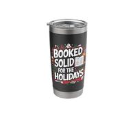Booked Solid - Funny Librarian Bookworm Christmas Stainless Steel Insulated Tumbler