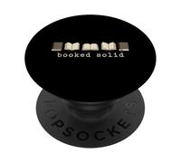 Booked Solid Library Reading Novels Literature Fiction Lover PopSockets Adhesive PopGrip