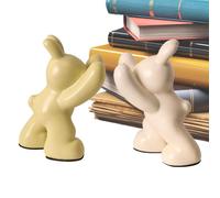 Bookend for Shelves - Rabbit Bookend Made of Ceramic, Decorative Rabbit Shaped Bookends | Cute Animal Organisation Materials for Libraries, Reading Enthusiasts, Students, Teachers, The