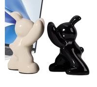 Bookend for Shelves - Rabbit Bookend Made of Ceramic, Decorative Rabbit Shaped Bookends | Cute Animal Organisation Materials for Libraries, Reading Enthusiasts, Students, Teachers, The