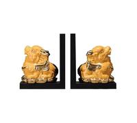 Bookend support Ceramic Book Ends for Shelves, Decorative Bookends for Heavy Books for Home Office Desk Bookshelf Decoration Bookends(Gold)