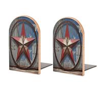 Bookends 1 Pair American Wastern Texas Star Heavy Bookends for Shelves