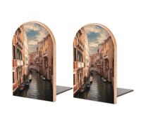Bookends 1 Pair Beautiful Venice Canal View Heavy Bookends for Shelves