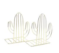 Bookends 1 Pair Iron Love Shaped Book Stand Study Accessories Storage Rack Holder Bookends For Office Home Organizer Supplies Bedroom(Cactus Gold)