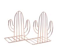 Bookends 1 Pair Iron Love Shaped Book Stand Study Accessories Storage Rack Holder Bookends For Office Home Organizer Supplies Bedroom(Cactus Rose Gold)