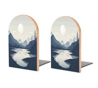 Bookends 1 Pair Rivers And Mountains Heavy Bookends for Shelves