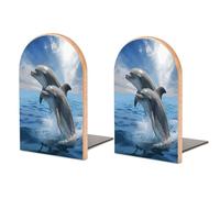 Bookends 1 Pair Two Dolphins Heavy Bookends for Shelves