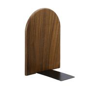 Bookends 2Pcs Wood Bookend With Metal Base Wooden Desktop Bookends Book Organizer Office Ends Stand Holder Shelf Bookrack(Color-8)