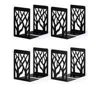 Bookends, Bookends, Book Holder CD Children's Metal, Book Holder for Shelf, Folder Holder DVD Invisible Bookshelf, Book Ends Book Stopper, Book Holder Book Holder (4 Pairs, Black)