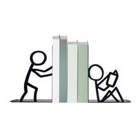 Bookends Decorative Metal - 17.5 X 3 X 14.99 Cm Wrought Iron Abstract Line Book Stand | Modern Metal Bookends | Abstract Line Book Stopper For Bedroom Living Room Table Library