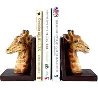 Bookends For Book Shelves Wildlife Animal Giraffe Book Organisers Hand Painted