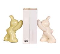 Bookends for Shelves | Decorative Bookends - Ceramic Rabbit - Organization for Reading Lovers