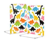 Bookends for Shelves Non Skid Book Holder Decor for Shelves Dinosaur Print Pattern