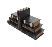 Bookends Retro Bookends Decorative Storage Box Bookcase with Wood Cases for Home Office Book supports