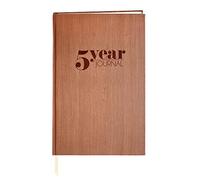BookFactory 5 Year Journal/Five Year Diary Log Book/LogBook, Soft Wood Finish - 368 Pages, 5.25" x 8.25" (JOU-368-M5CS-AXE94000(5-Year))