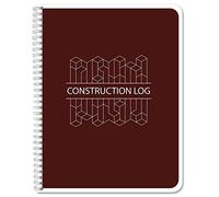 BookFactory Construction Daily Activity Log Book/Construction LogBook (100 Pages - 8.5" x 11") Burgundy Cover with Blocks, Wire-O (LOG-100-7CW-PP(ConstructionBlocks))