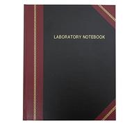 BookFactory® Lab Notebook / Laboratory Notebook - Professional Grade - 168 Pages, 8" x 10" (Ruled Format) Compare to Boorum & Pease L21-150-R, Cover is Black and Burgundy Imitation Leather, Smyth Sewn Hardbound (LRU-168-SRS-A-LKMST1)