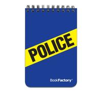 BookFactory Police Notebook/Mini Police Notepad/Pocket Police Officer's Log Book 120 Pages - 3 1/2” x 5 1/4" Durable Translucent Cover Wire-O Binding Top Bound (JOU-120-M3CWT-A(Police))