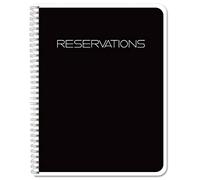 BookFactory Reservations Book / 365 Day Table Reservations/Restaurant Dinner Reservations 120 Pages, 8.5” x 11" Black, Wire-O (LOG-120-7CW-PP-(Reservations))