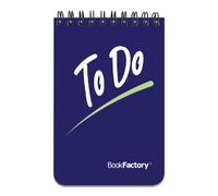 BookFactory to Do List Notebook/Mini to Do Journal/Pocket ToDo List Notepad, 120 Pages - 3 1/2" x 5 1/4", Durable Thick Translucent Cover, Wire-O Binding Top Bound
