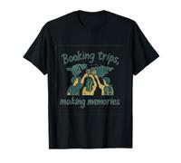 Booking Trips Making Memories World Map Design T-Shirt