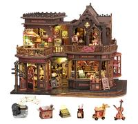 Bookish Cafe DIY Craft Kit - European Vintage Miniature Coffee House & Bookstore, Handmade Model Art Craft Kit for Adults (Classic Edition)