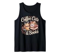Bookish Cat Coffee Design for Cozy Reading Days Tank Top