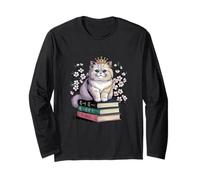 Bookish Cat Girl Books & Cats Lover Teacher Student Long Sleeve T-Shirt