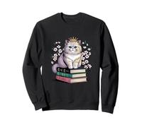 Bookish Cat Girl Books & Cats Lover Teacher Student Sweatshirt