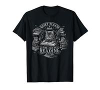 Bookish Cat Quiet Please The Cat is Reading Book Lover Value Graphic T-Shirt