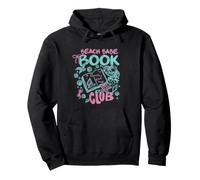 Bookish Coastal Retro Reading Women Beach Babe Book Club Pullover Hoodie