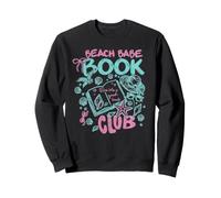 Bookish Coastal Retro Reading Women Beach Babe Book Club Sweatshirt