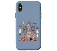 Bookish Ghost Haunted Bookstore Cat Bookworm Book Lover Case for iPhone X/XS